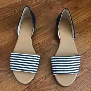 J.Crew like-new navy and white leather flats